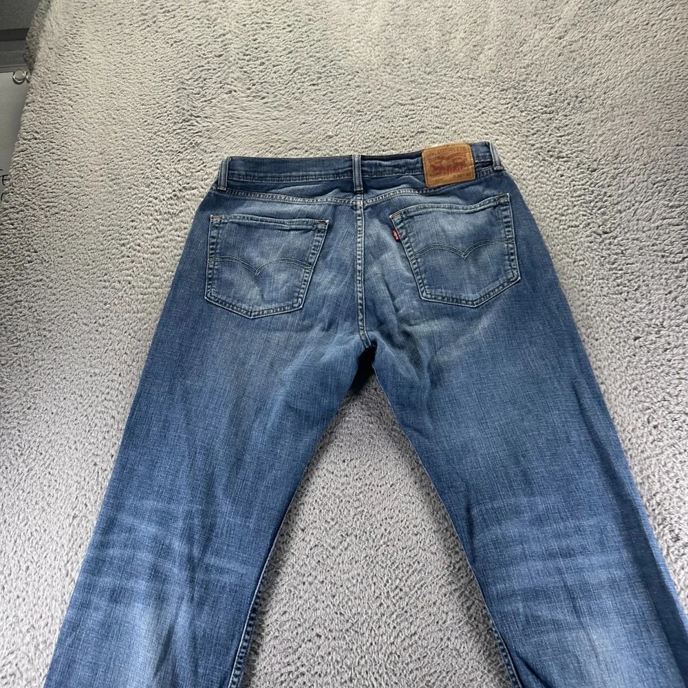 Levi's 505 Jeans Men 36x32 Blue Cotton Denim Straight Leg Workwear Faded Stretch